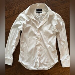 Men Bonobos Crisp White Dress Shirt, Tailored Fit size Small Short